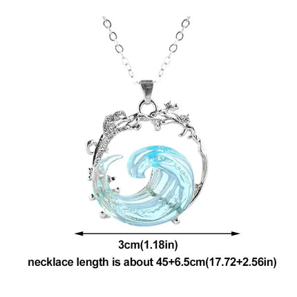 1/3PCS Ocean's Oath Wave Decorative Ring Necklace Earrings Jewelry Set For Women Gift Fashion Sky Blue Decoration Jewelry Gift
