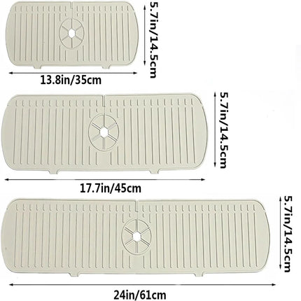 Silicone Drain Mat, Kitchen Faucet Sink Splash Guard,  Sink Draining Pad Behind Faucet,For Kitchen & Bathroom Countertop Protect