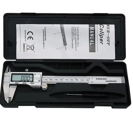 6 Inch 150mm Digital Vernier Caliper Stainless Steel Micrometer Measuring Tool Depth Ruler