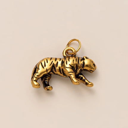 Animal Series Pendant Stainless Steel DIY Small Pendant Vacuum Plated 18K Gold Color-Preserving Accessory in Furnace
