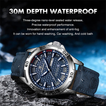 PAAZOMU Men's Luxury Brand Watch Waterproof Luminous Date Week Quartz Wristwatch for Men Stainless Steel Fashion Sports Watches
