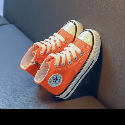 Children's Mid-Top Canvas Shoes Soft Sole Comfortable Casual Children's Shoes Boys and Girls Non-slip Breathable Board Shoes