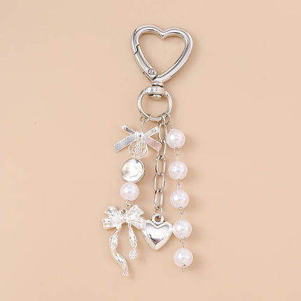 Bowknot Heart Crystal Keychain / Porte-Clés Nœud Cœur Cristal