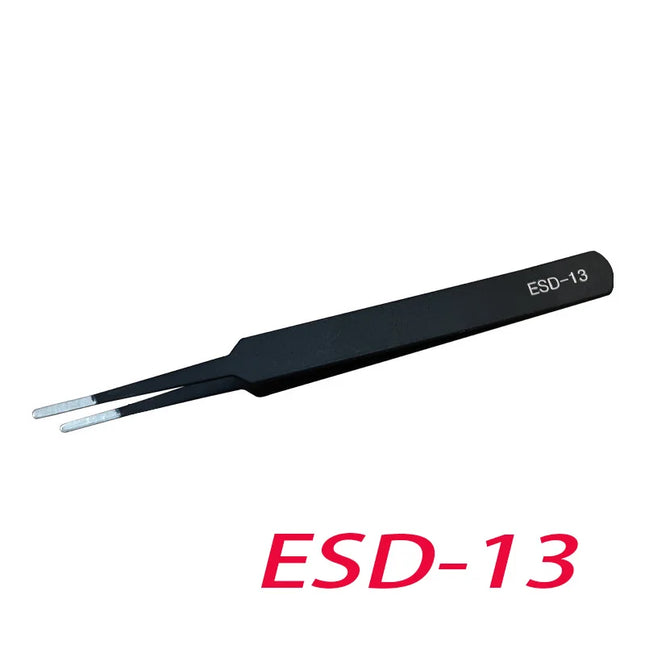 6pcs Anti-Static Stainless Steel Tweezers Precision Maintenance Industrial Repair Curved Working Model Making Hand Tool