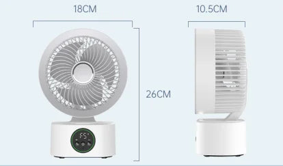 Portable Rechargeable Wall Hanging Fan, Foldable Shaking Head Fan with Remote Control and Night Light, Household Air Cooler