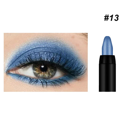16 Colors Pearlescent Eyeshadow Sticks High Pigmented Eyeshadow Pencil Glitter Waterproof Long-Lasting Eye Makeup Non-Smudged