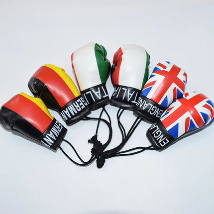 Simulation Boxing Glove Pendant Keychain Boxing Gym Match Flag Glove 10CM Bag Car Rearview Mirror Pendant Boxing Fan Gift