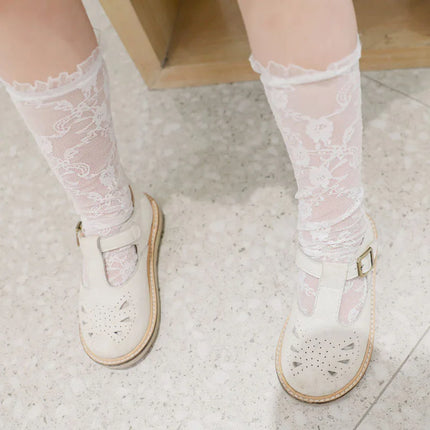 Baby Lace Socks Lovely Tube Girl Socks Summer Princess Lace Mesh Knee High Sock Vintage Breathable Infant White Long Sock
