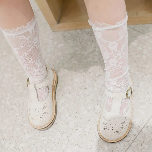 Baby Lace Socks Lovely Tube Girl Socks Summer Princess Lace Mesh Knee High Sock Vintage Breathable Infant White Long Sock