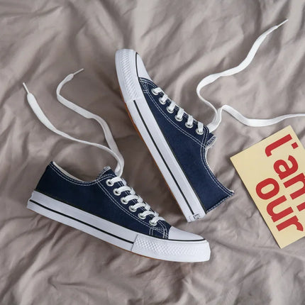 Unisex Casual Canvas Flat Shoes Spring Summer Breathable Rubber Sole Comfortable Slip-On Adults Flat Heel Fashionable Trendy