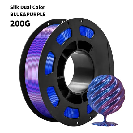 Dual-color PLA Silk 200g 3D Printing Materials 1.75mm Upgrade Eco-Friendly 3D Printer Filament FDM Non-Toxic Vacuum Packaging