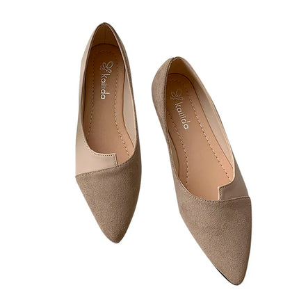 Women Shoes Fashion Splice Mule Flats Pointed Toe Ballerina Ballet Flat Shoe Zapatos Casual Slip On Shoes Mujer Loafers