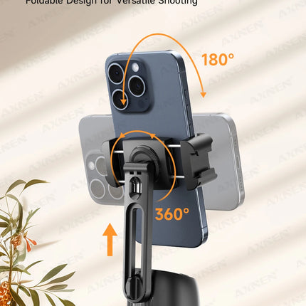 P05 AI Follow Gimbal 360 Rotation Face Tracking Stabilizer Filming Portable Desktop Cellphone Holder for Live/Photo
