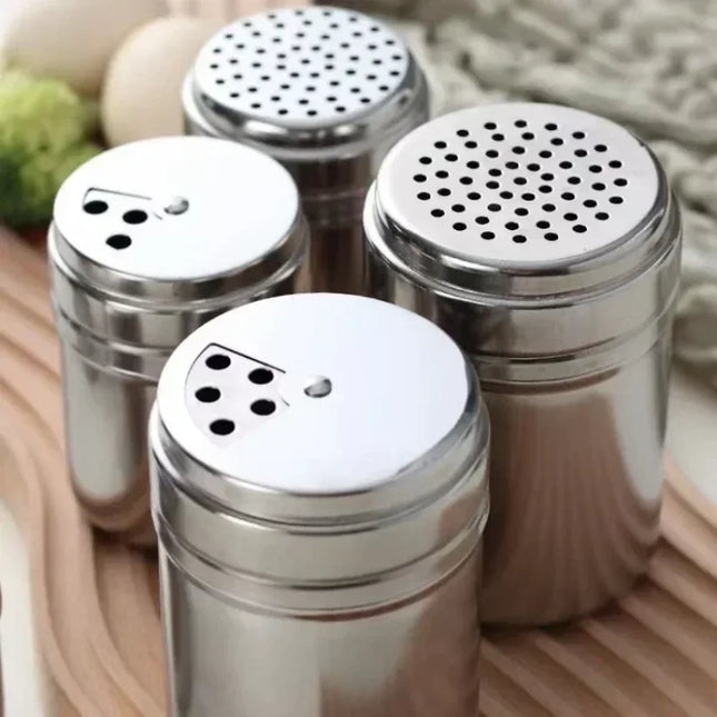 Multi-purpose Stainless Steel Seasoning Jar Salt Sugar Bottle Rotating Cover Kitchen Gadgets Spice Pepper Shaker Spice Jar