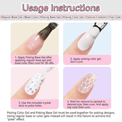 New Pretty 5ml Poke Poke Nail Art Gel Glue Black White Wave Texture Nail Painting Art Gel Soak Off UV LED Varnish 2026 Hot