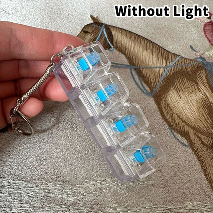 4/9 Keys Stress Relief DIY Button Keycap Fidget Keychain Toys Gift Mechanical Keyboard Axis Tester LED Keyboard Key Toy