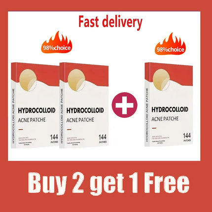 144pcs Invisible Removal Pimple Anti-Acne Hydrocolloid Patches Spots Marks Concealer Repair Sticker Waterproof Beauty-health
