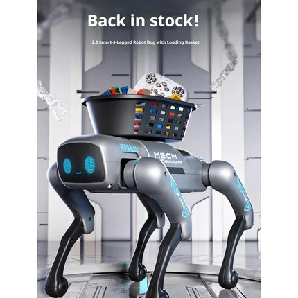 AI Programmable RC Robot Dog With Detachable Loading Basket Multifunctional Stunt Mechanical Pet Children Holiday Toy