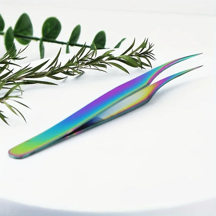 Three-piece Stainless Steel Tweezer Set - Unscented, Anti-static Precision Tweezers for Eyelash Extensions Beauty Tool