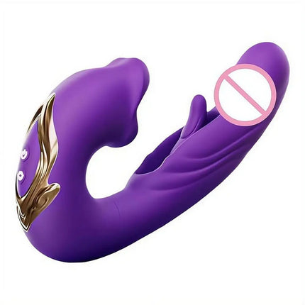 Clitoral Vibrator Licking Sucking Telescopic Rotating Vibrators Silicone Dildo G-Spot Tongue Licking Flapping Sex Toys for Woman