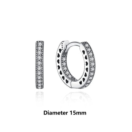 New 2026 Original 925 Sterling Silver Earrings For Women Piercing Hoop Love Heart Earings Rose Gold Wedding Gift Luxury Jewelry