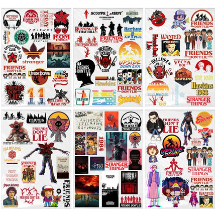 For Stranger Series A5 Size Cartoon Eleven Mike Creative DIY Waterproof Stickers UV Transfer Transparent Crystal DTF Stickers