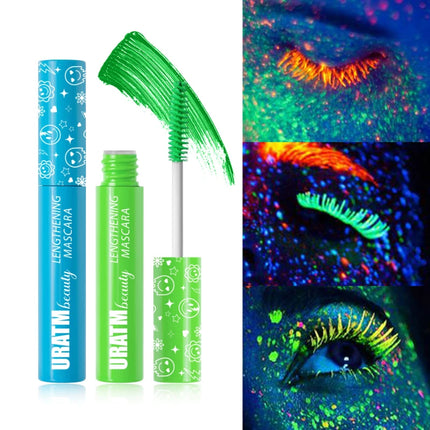 Colorful UV Mascara,Long-lasting Neon Mascara Curling Mascara Glow-in-the-Dark Eyelash Eye Makeup Club Parties Makeup Cosmetics