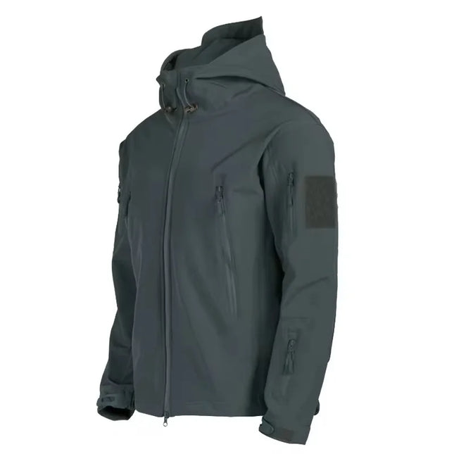 2024 Fall And Winter New Men's Tactical Jacket Sharkskin Soft Shell Windproof Waterproof Jacket Multi-Pocket Warm Men's Clothing