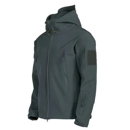 2024 Fall And Winter New Men's Tactical Jacket Sharkskin Soft Shell Windproof Waterproof Jacket Multi-Pocket Warm Men's Clothing