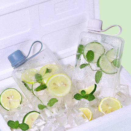 Pocket Water Bottle 500ml Flat Drink Cup Water Bottle Summer Water Flask Sports Water Bottle Leak-Proof Slim Cold Flask For