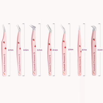 6 Types False Eyelash Tweezers Stainless Steel Anti-static Pincet Curved Strip 3D Lashes Extension Tweezer Makeup Tools
