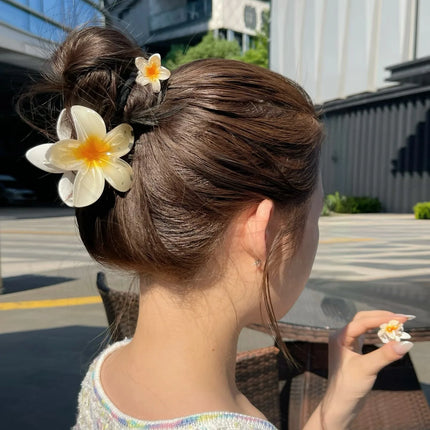 3pcs/set Flower Claw Clip Women Hawaiian Girl Hair Accessories Flower Ponytail Clip Clamp Barrettes Hairpin Summer Beach Jewelry