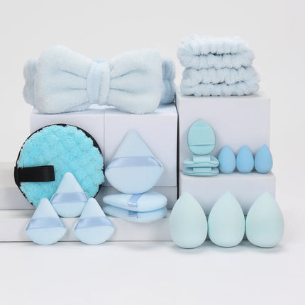19 件 Cosmetic Puff Makeup Sponge Blender Beauty Egg Foundation Sponges Puff Wash Face Headband Wristband Make up Accessories