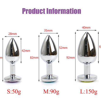 Anal Plug Jewelry Colorful Crystal Anal Plug Stimulator Anal Massage Dilatancy Toys G-point Massage Sex Wellness Adult Pleasure