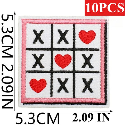 10PCS Wholesale Pink Car Shape Embroidery Pink Love Style Patches DIY Cloth for Hats/T-shirt/Jeans Girls Kids Valentine Iron on