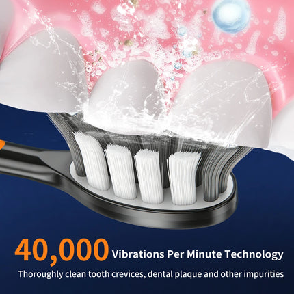 S9 Sonic Electric Toothbrush for Adult Whitening&Gum Care,Rechargeable 180-Day Battery 5 Modes IPX7 Waterproof,4 Brush Heads