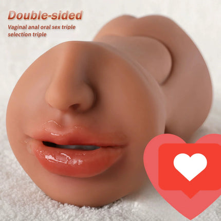 3 in 1 Male Masturbator Realistic Pocket Pussy Male Sex Toy Mouth Tongue Textured Vagina Tight Anus for Men Masturbation 18+