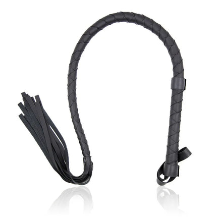 Black Leather Snake Whip BDSM Bondage Spanking Paddle Fetish Roleplay Slave Punishment Adult Sex Toys for Women Men Couples Bed