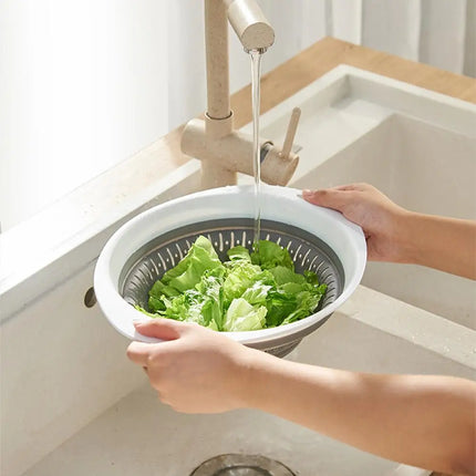 Silicone Folding Washing Drain Basket Fruit Vegetable Washing Strainer Multi-use  Kitchen Storage Basket Collapsible Organzier