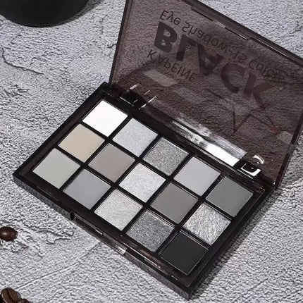 15 Colors Smokey Eye Shadow Palette Dark Grey Shimmer Matte Eye Shadow Punk Glitter Eyes Makeup For Women Daily Party