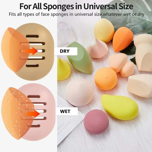 1PC Makeup Sponge Holder Eco-Friendly Silicone Multi-hole Beauty Sponge Storage Case Travel Portable Cosmetic Puff Holder Box