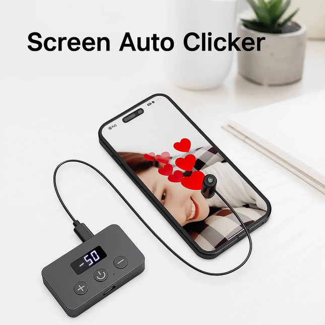 Multiple Clickheads Screen Auto Clicker Rechargeable Continuous Auto Clicker Device Adjustable Phone Tap Auto Like Tap Device