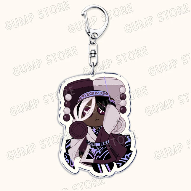Cute Game Cookies Keychains for Accessories Shadow Milk Pure Vanilla Pomegranate Mystic Flour Burning Spice Keyrings Gamer Gifts
