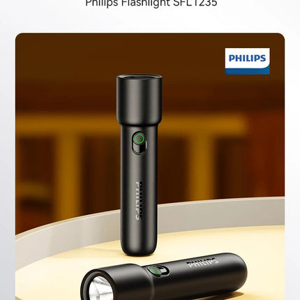 Philips NEW SFL1235 2-PCS EDC Portable Flashlight Rechargeable LED Flashlights for Defensa Personal Self Defense Camping Hiking