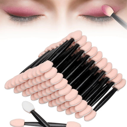 100/120/200Pcs Double-Headed Eyeshadow Brush, Disposable Dual Sided Eyeshadow Brush Double Ended Sponge Applicator Oval Tipped