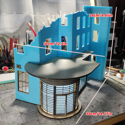 Assembly Architectural Miniature Building Architecture Ruined German Bank Urban Ruins House Diorama Scale Model Kit 1/35