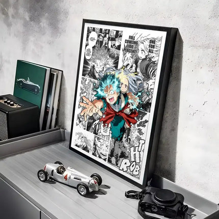 My Hero A-Academia Poster Stickers Mural Painting Self-Adhesive Wall Decals for Bedroom Living Room Home HD Decor Gift