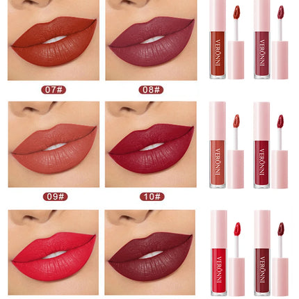 12 Color Non-stick cup Velvet Satin Gloss Lip glaze Mist Liquid matte lipstick Waterproof long-lasting color liquid