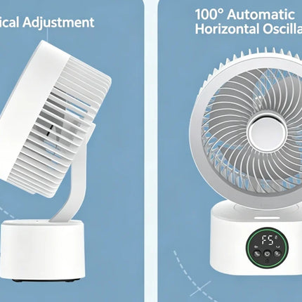 Portable Rechargeable Wall Hanging Fan, Foldable Shaking Head Fan with Remote Control and Night Light, Household Air Cooler