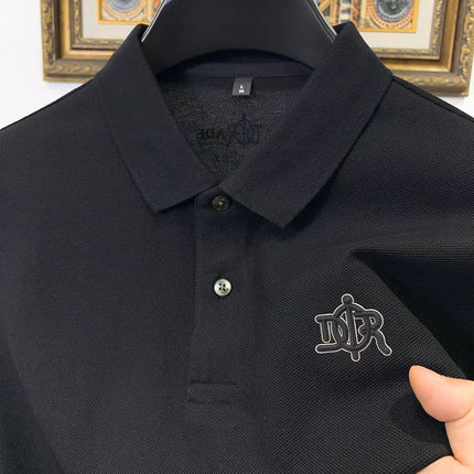 100% Pure Cotton High-End Fashionable Short Sleeve Summer New High-Quality Men's Business Casual Polo Shirt Luxury Brand T-Shirt